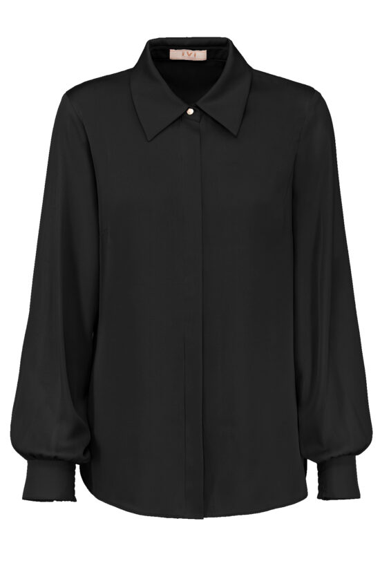SOLID SILK Klassische Hemdbluse schwarz