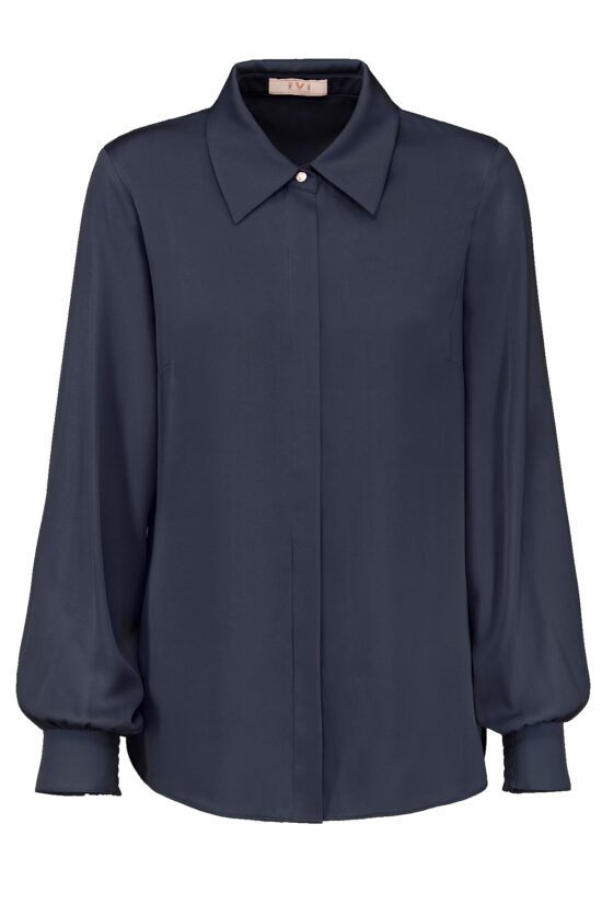 SOLID SILK Klassische Hemdbluse midnight