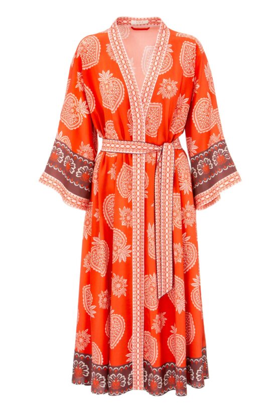 Produktbild: STRAWBERRY Kaftankleid mit Erdbeerprint in rot.