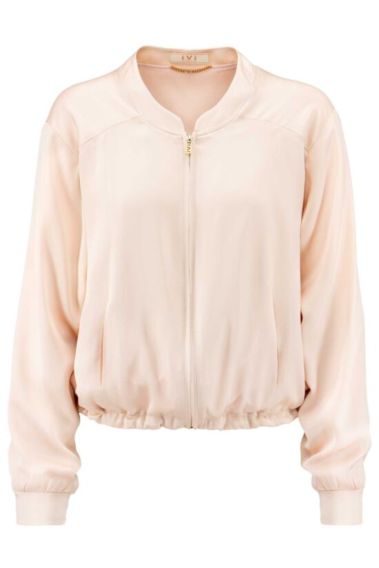 Produktbild: SOLID SILK Seidenblouson in light sand.