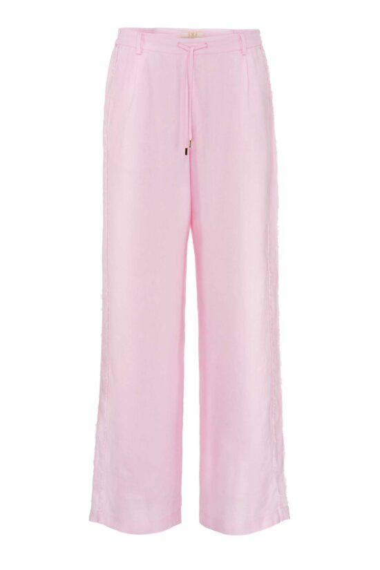 Produktbild: SOLID LINEN Leinenhose mit weitem Bein in rosa.
