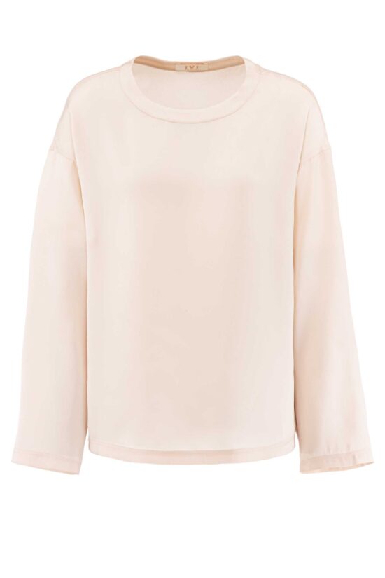 Produktbild: SOLID SILK Seidenbluse in light sand.