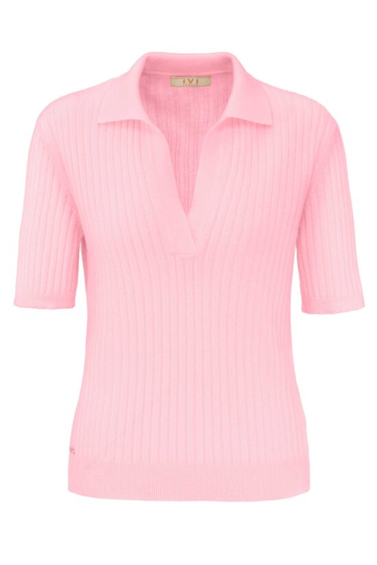 SOLID KNIT Poloshirt, light pink